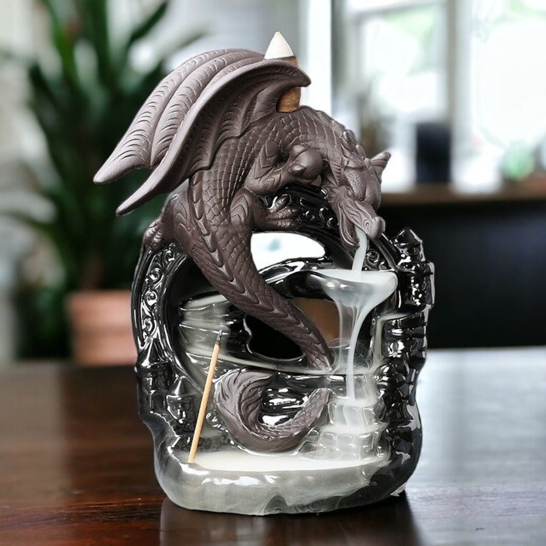 Dragon Waterfall Incense Burner Backflow Incense Cones Burner