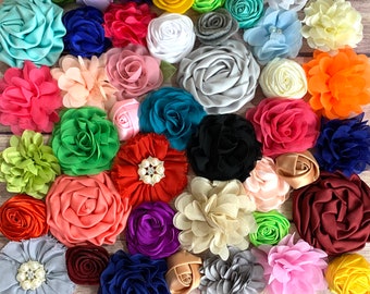 Wholesale Flower Rose Flower Crown Fabric Flower Headband Supplies Satin Rosette Flower Embelishment Dusty Pink Petal Wedding Flowers