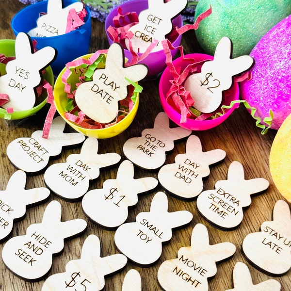 Easter Egg Tokens 21pcs | Bunny Basket Tokens | Egg Hunt Token | Egg Fillers | Egg Coupons | Kids Chore Token | Kids Reward Token