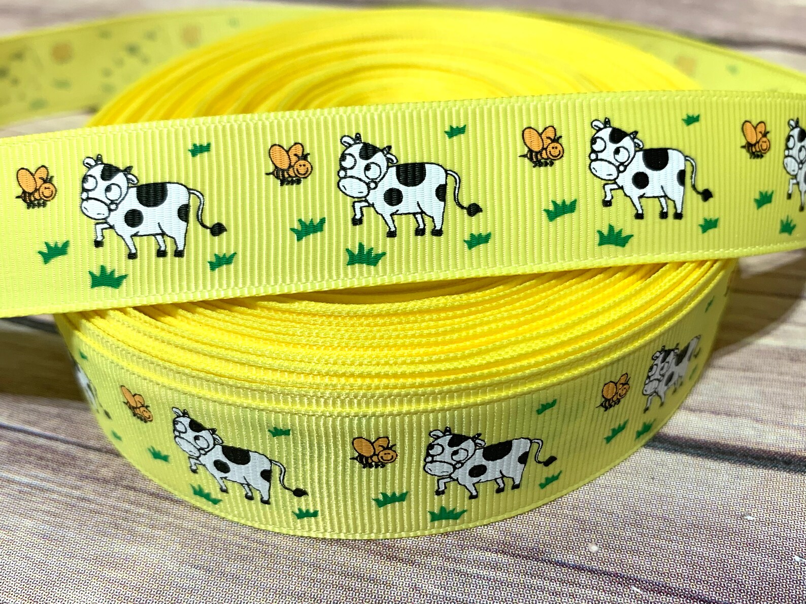 7/8 Cow Ribbon Grosgrain Printed Animal Ribbon craft supply Etsy