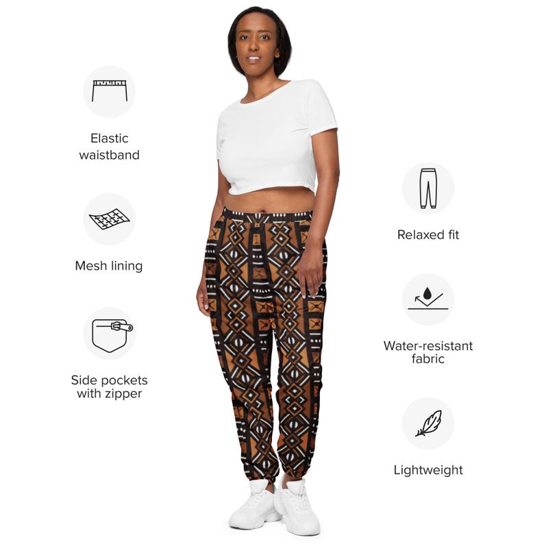 African Mud Cloth Printed Mix and Match Unisex track pants image 10