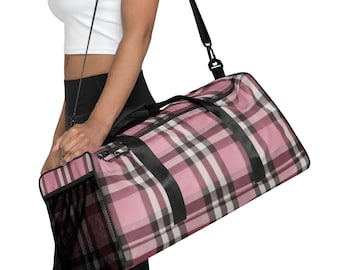 Designer Plaid All-Over Print Duffle Bag