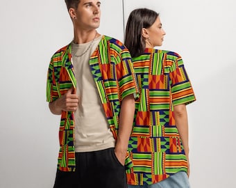 African  Pattern, Printed on Recycled Baseball Jersey, 100% recycled polyester-Mix and Match