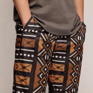 African Mud Cloth Printed Mix and Match Unisex track pants image 3