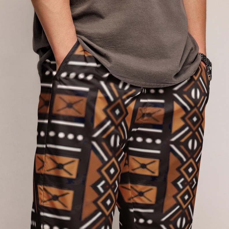 African Mud Cloth Printed Mix and Match Unisex track pants image 3