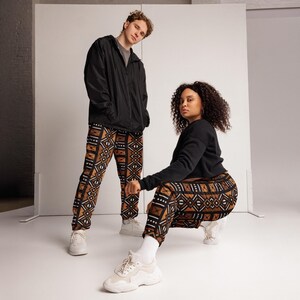 African Mud Cloth Printed Mix and Match Unisex track pants image 6