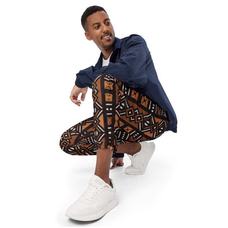African Mud Cloth Printed Mix and Match Unisex track pants image 2