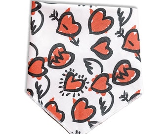 Floating Heart Cat and Dog Bandana/ Valentines Day Themed Pet Neckwear Accessories