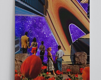 Printable Art Surreal Retro Futurism Collage Art Print Digital Download