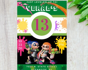 Invitation Splatoon Etsy