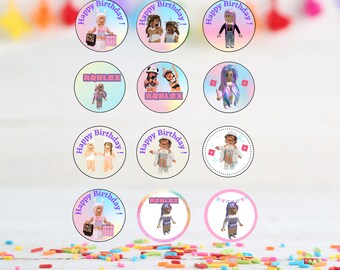 roblox cupcake toppers cake topper plus 6 roblox heads toppers etsy