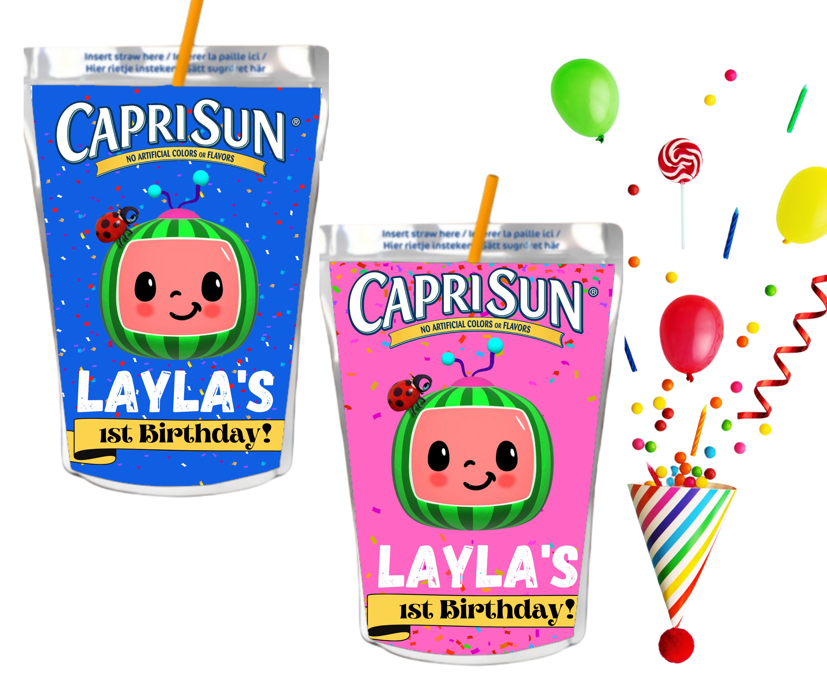 Cocomelon Capri Sun labels digital labels printable | Etsy