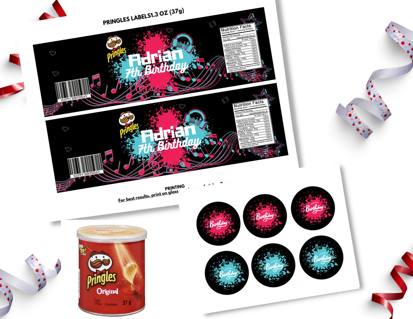 Tik Tok Pringles Label Tik Tok Digital Printable Pringles Etsy