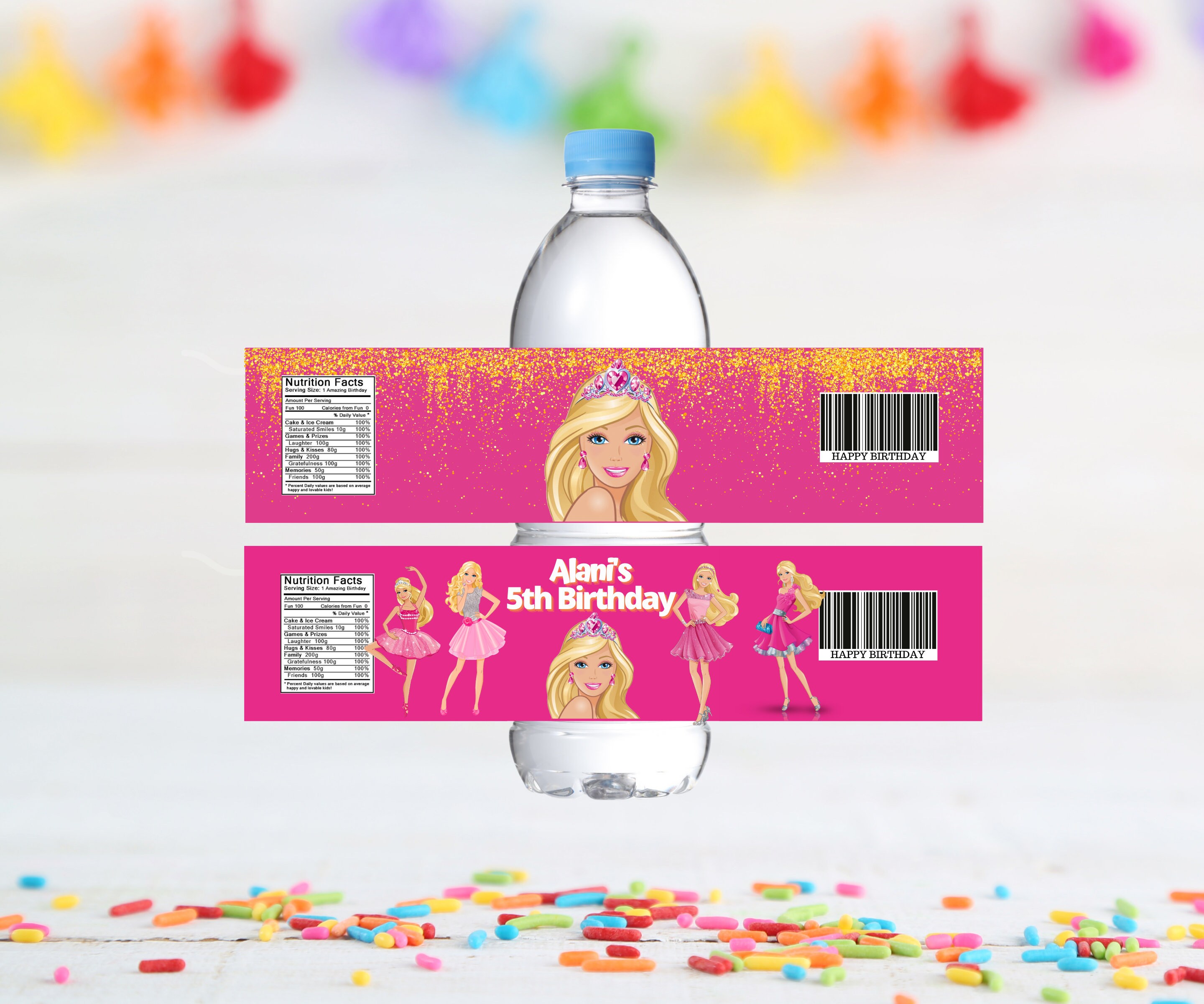 Barbie Water Bottle Labels Barbie Birthday Barbie Printable Etsy