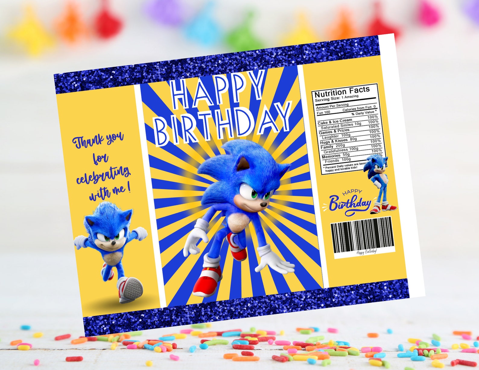 Sonic Chip Bag Sonic Favor Sonic Party Sonic Printable Sonic Etsy