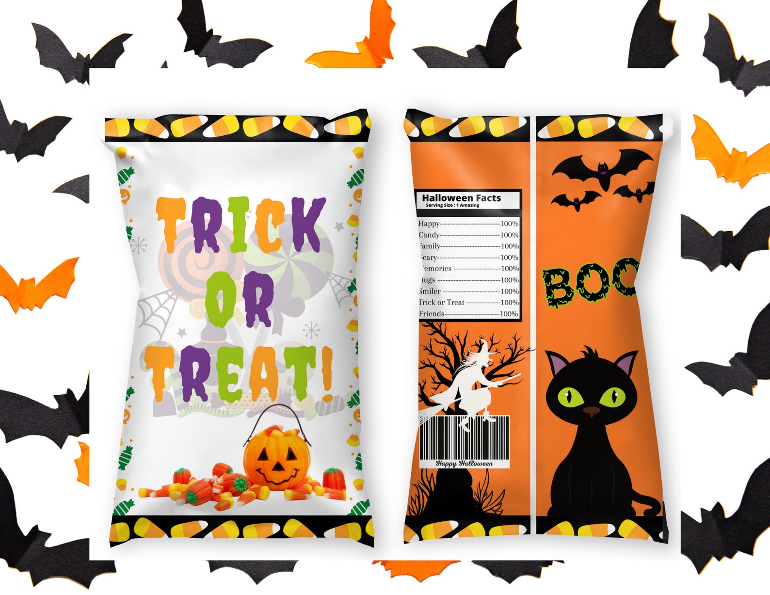 Free Halloween Chip Bag Template