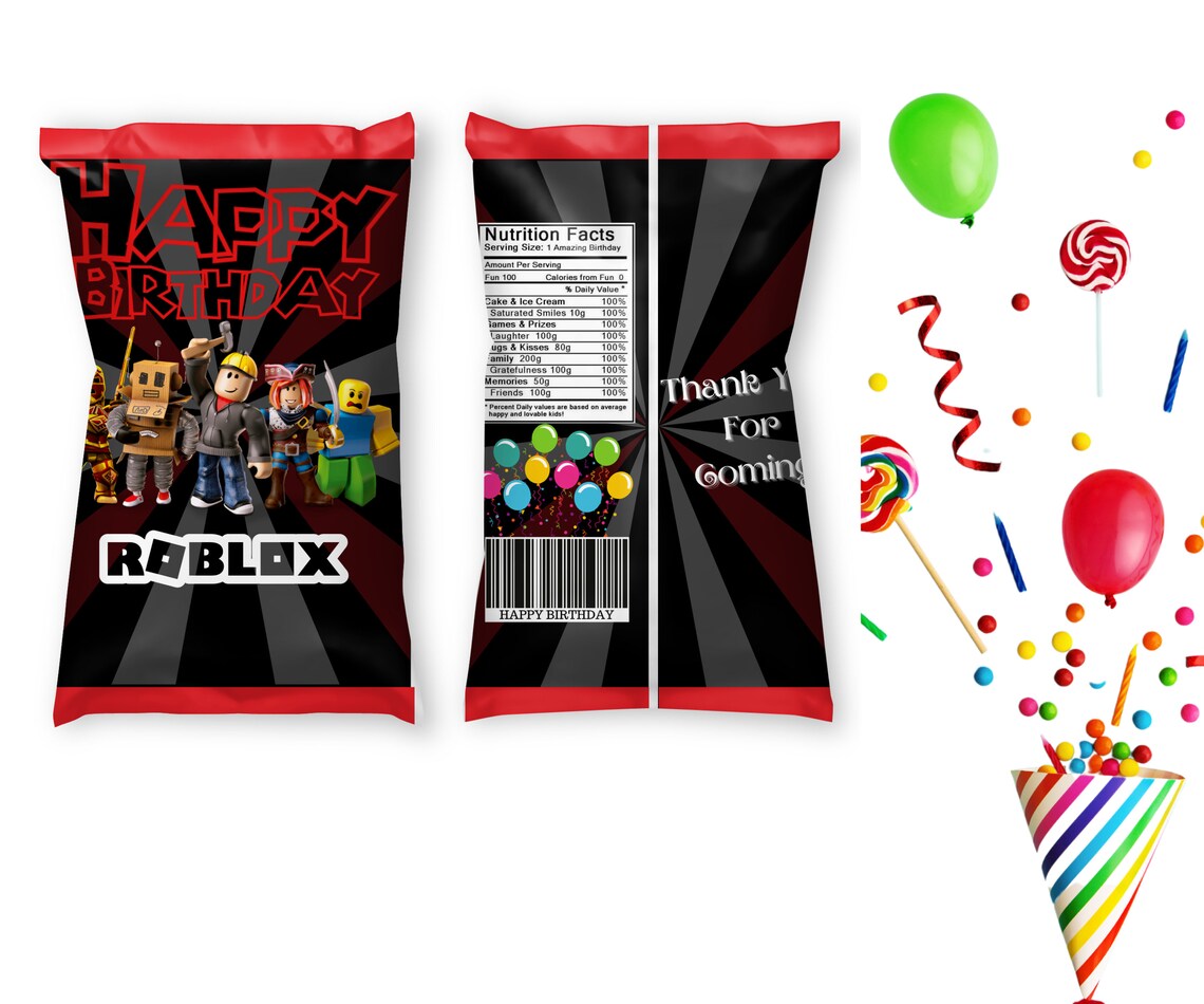 Roblox Chip Bag Roblox Favor Roblox Party Roblox Printable Etsy