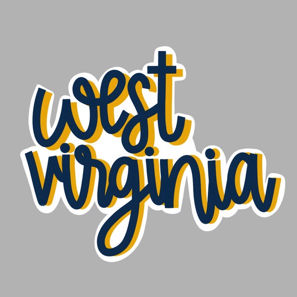 WVU SCRIPT STICKER/ sticker for water bottles, laptops