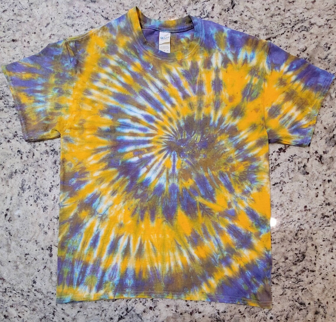 Fresh Purple and Yellow Spiral Tie Dye T-shirt Men's | Etsy