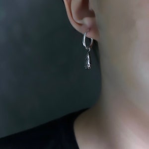 ICOR Hoop Earrings: Textured Oxidized 925 Silver, Brutalist Jewelry