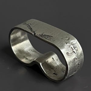 MANOPLA Ring, 925 Silver Double Ring, Brutalist Ring, 925 Rustic Silver ring, Bands Silver, Nuckle Ring, Wide band Organic Ring, Double Ring