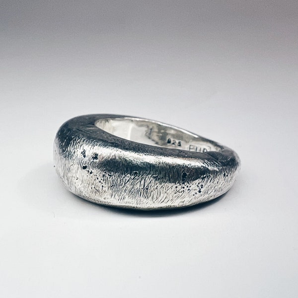 PADAK Ring Oxidized 925 Silver, Chunky Silver Ring, Modern handmade jewelry textured ring, Brutalist Ring, Raw Silver Ring, Rustic Silver