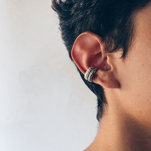 EROSION EAR CUFF, 925 Silver Ear Cuff, Brutalist Ear Cuff, Chunky Ear Cuff, textured Ear Cuff Brutalist Jewelry, Statement Earring handmade