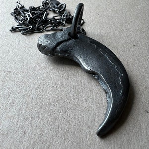 BLACK GRIZZLY BEAR Claw Pendant, 925 Silver Bear Claw Necklace, Black Silver Bear Claw Pendant, Bear Necklace, Anniversary Gift for her him