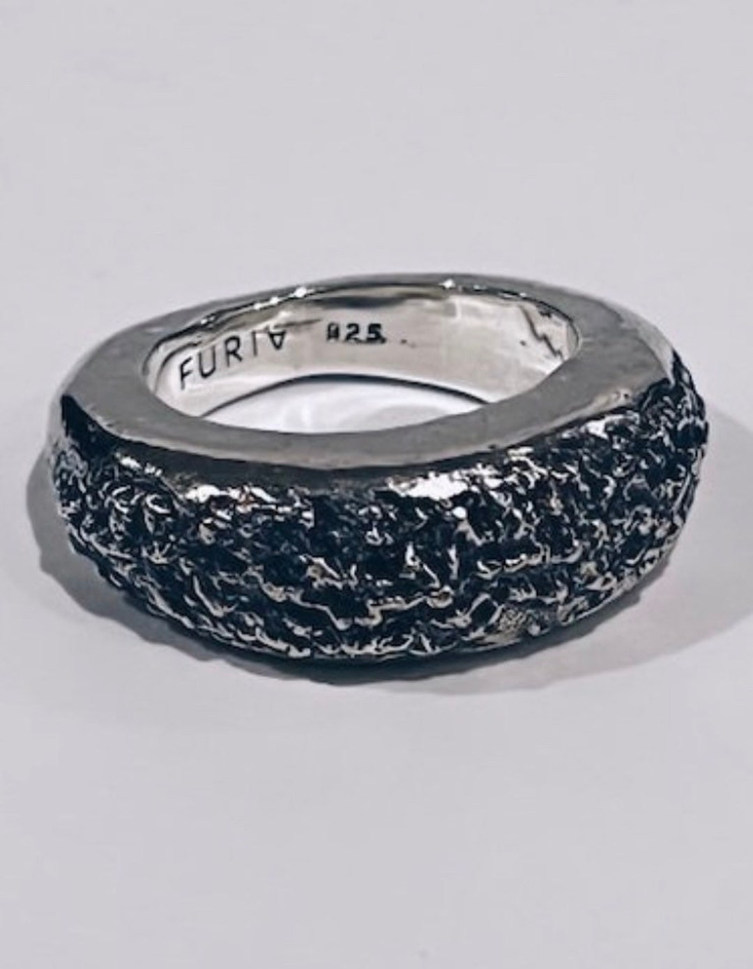 PADAK EROSION Ring, 925 Textured Silver, Chunky Silver Ring, Modern ...