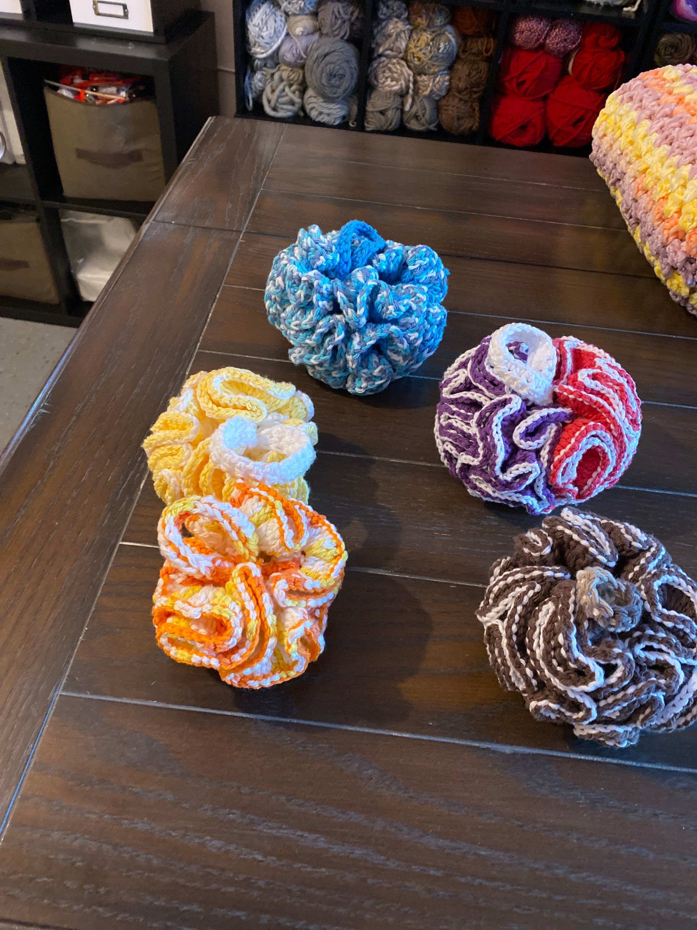 Bath Poufs Assorted Sizes a Colors 100 Cotton Etsy UK