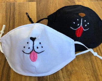 Hond geborduurd gezichtsmasker