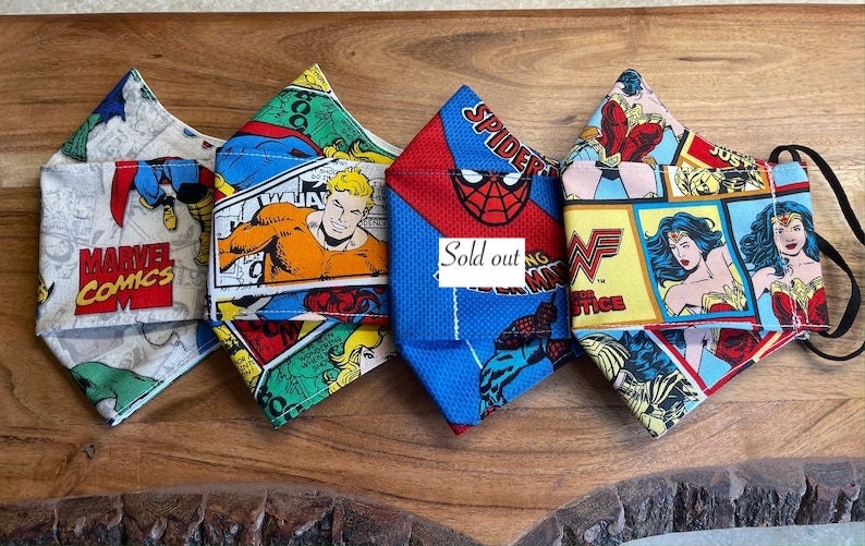 Xmen/ Marvel Comics/ Wonder Woman/ Marvel 3D face mask with adjustabl…