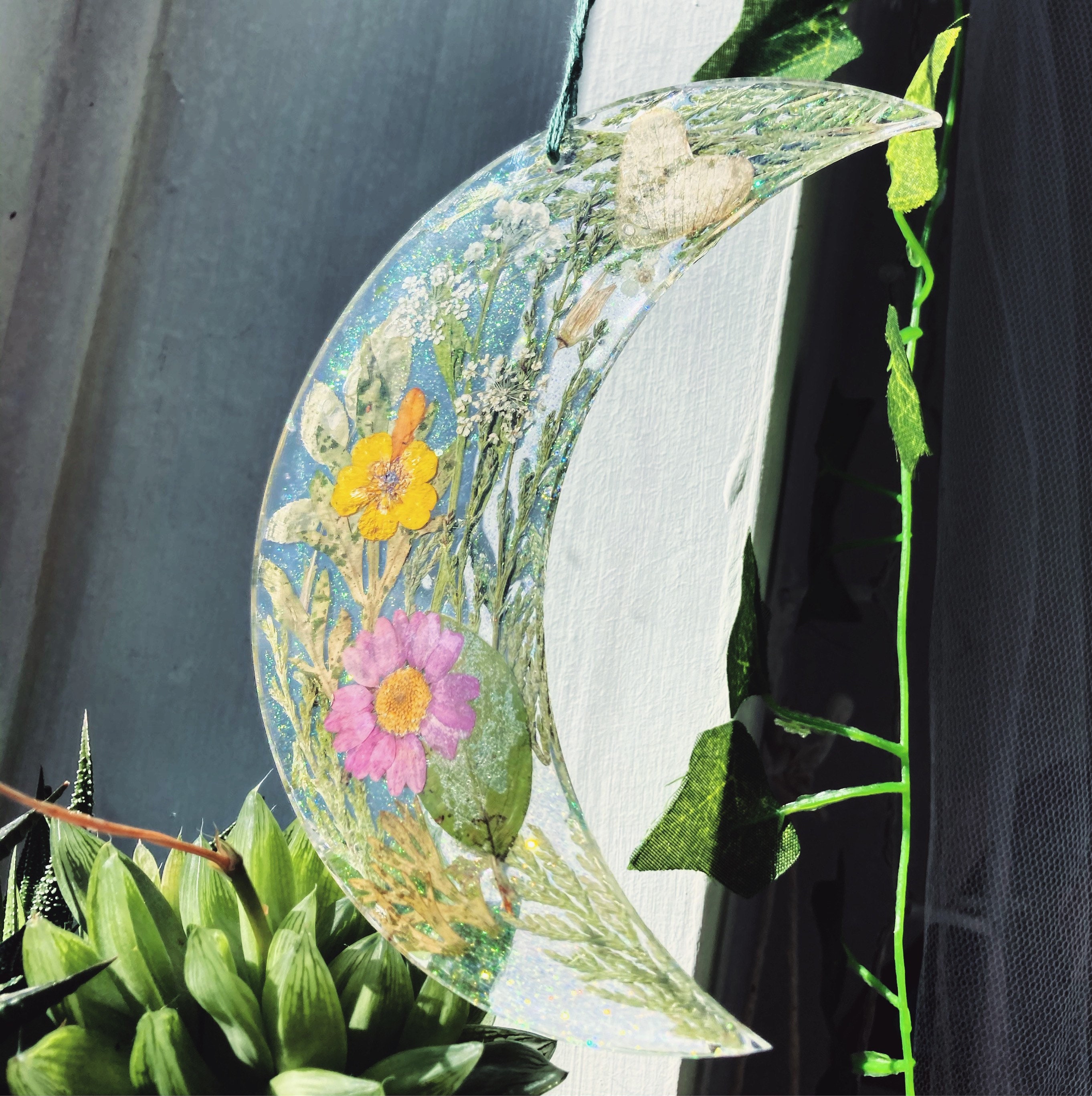SPRING MOON crescent moon room decor wall/window hanger Etsy