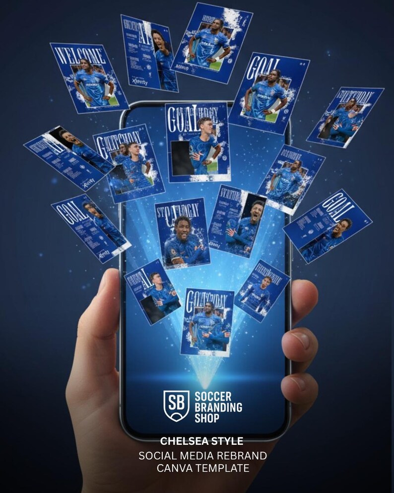 Chelsea FC Social Media Kit: Editable Canva Templates (instant Download ...