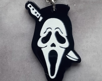 Scream Mask Necklace: Steel Chain Gothic Jewellery