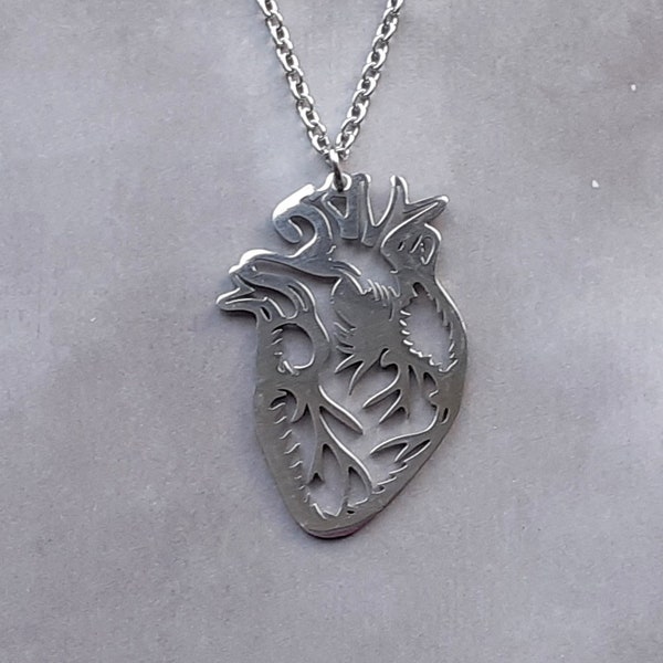 Anatomical Heart Necklace Etsy UK