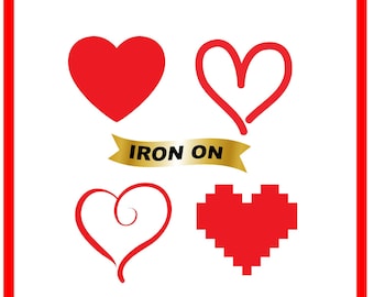 heart iron on transfers