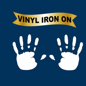 Empreintes de main de bébé en vinyle thermocollant. (La paire) - Bébé