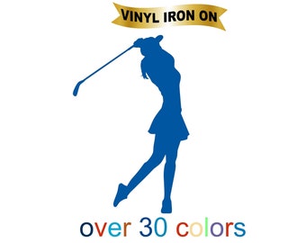 Golf Player Iron On Decals on Heat Transfer Vinyl Sport Life