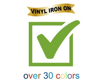 Check Mark Iron On Decal on Heat Transfer Vinyl  Approved Correct