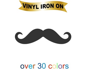 Movember Mustache Iron On Decal Heat Transfer Vinyl