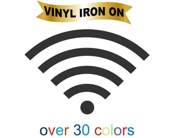 Wifi Iron On Decal on Heat Transfer Vinyl