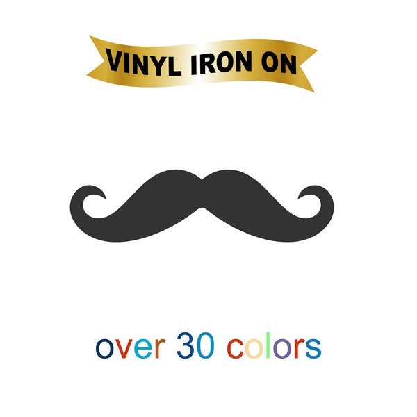 Movember Mustache Iron On Decal Heat Transfer Vinyl