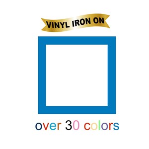 Vierkant opstrijkbare stickers op vinyl met warmteoverdracht