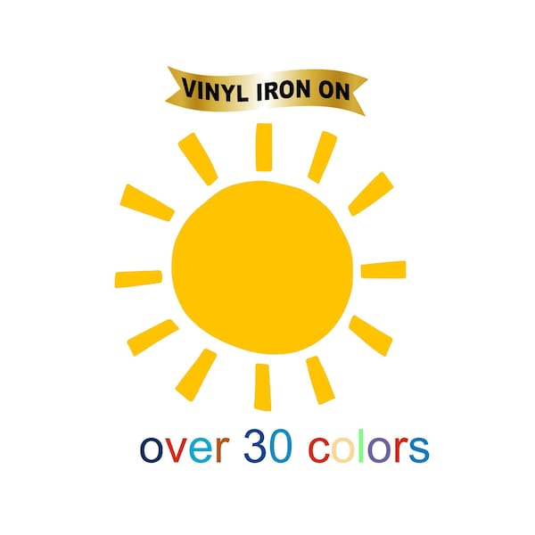 Sun Iron on Decals on Heat Transfer Vinyl Summer Gift - Beach Vibes Iron on Decals on Heat Transfer Vinyl - Perfect for Summer