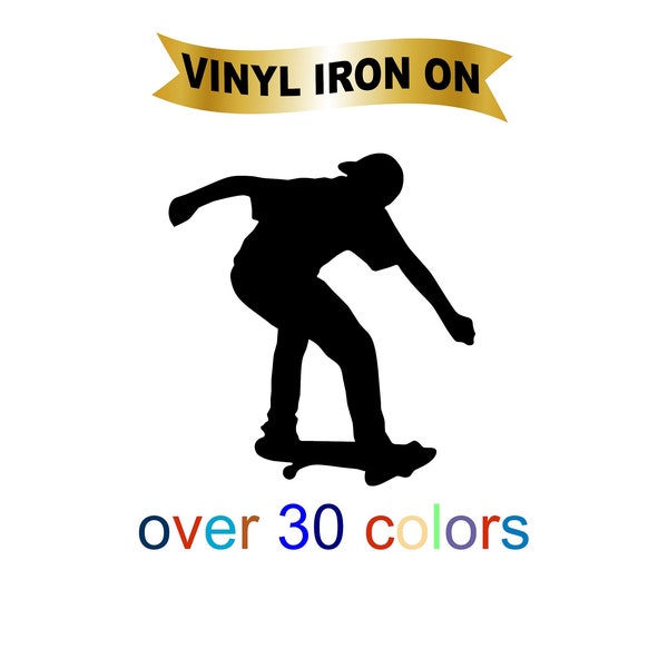 Skateboard Iron On Decals on Heat Transfer Vinyl  Skateboarder Sport life