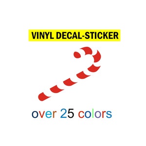 Adesivo decalcomania in vinile Candy Cane - ornamento di Natale