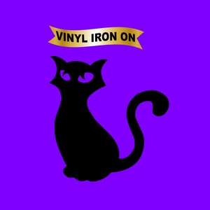 Fer sur décalcomanies de chat sur vinyle de transfert de chaleur chat d’Halloween