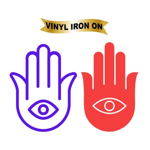 Hamsa Hand Bügelbild Wärmetransfer Vinyl Yoga Meditation