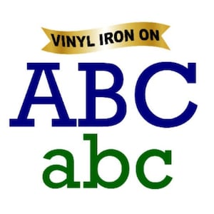 Repasser des noms, des lettres, des chiffres, du texte personnalisé en vinyle avec transfert à chaud. Texte dans de nombreuses tailles. Bricolage. Type Rocwell.